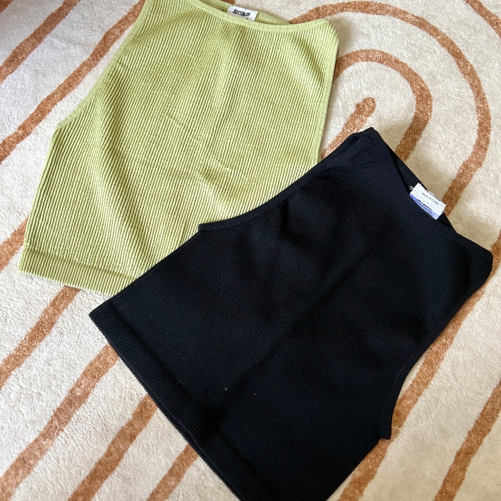 Cotton On Light Green Ribbed Knit Top